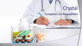  Presentation with health-care - Audience pleasing slides consisting of medical prescription health care pharmaceutical backdrop and a  colored foreground