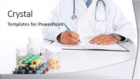  Presentation with pharmaceutical - Presentation theme with medical prescription health care pharmaceutical background and a white colored foreground
