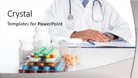  Presentation with pellet - Cool new presentation theme with medical prescription health care pharmaceutical backdrop and a  colored foreground