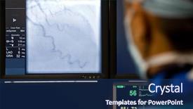  Presentation with medical procedure - Presentation theme with medical procedure on the monitor background and a  colored foreground