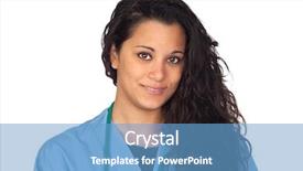 Presentation with doctor and collegue relationship - PPT layouts having medical profesionals - attractive brunette doctor isolated background and a teal colored foreground