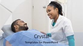  Presentation with medical - Amazing presentation theme having medical professional preparing man backdrop and a light blue colored foreground