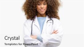  Presentation with african america - Presentation design with medical professional working with cross background and a white colored foreground