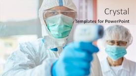  Presentation with medical fever - Amazing presentation theme having medical-professionals-in-protective-clothing backdrop and a soft green colored foreground