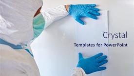  Presentation with medical information - Slide deck featuring medical-professionals-in-protective-clothing background and a lemonade colored foreground