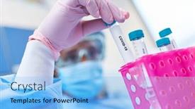  Presentation with tests - Amazing presentation theme having medical-professionals-in-the-laboratory backdrop and a light blue colored foreground