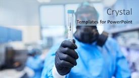  Presentation with medical analysis - Beautiful PPT theme featuring medical-professionals-with-swab backdrop and a light blue colored foreground