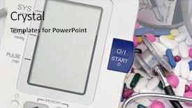  Presentation with blood pressure - Slides with medical prognosis - blood pressure device-new technology background and a light gray colored foreground