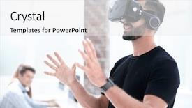  Presentation with nurse a male patient - Presentation theme featuring medical project - male handsome patient with modern background and a white colored foreground