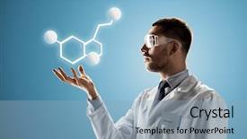  Presentation with medical biology - Presentation theme featuring medical project - science chemistry biology medicine background and a light blue colored foreground