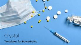  Presentation with germs - Slide set consisting of medical-protective-face-mask background and a light blue colored foreground