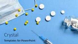  Presentation with germs - Slide set with medical-protective-face-mask background and a light blue colored foreground