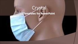  Presentation with mannequin - Cool new theme with medical-protective-mask-on-mannequin backdrop and a violet colored foreground