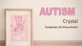  Presentation with autism children - PPT layouts enhanced with children autism concept family hand background and a lemonade colored foreground