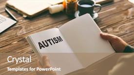  Presentation with autism children - Slide deck with children autism concept male doctor background and a coral colored foreground