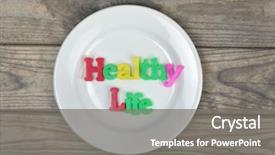  Presentation with work life balance health - PPT theme enhanced with puzzle medical - healthy life word on white background and a gray colored foreground