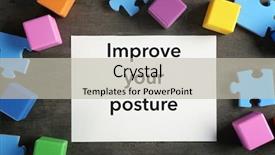  Presentation with posture - Audience pleasing theme consisting of scoliosis - white paper with phrase improve backdrop and a coral colored foreground