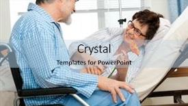  Presentation with senior couple - PPT theme featuring medical rechabilitation - dating senior couple in hospital background and a  colored foreground