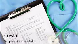  Presentation with medical heart - Presentation theme enhanced with heart shaped stethoscope with medical background and a white colored foreground