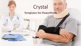  Presentation with recovery - Slides with medical recovery - portrait of senior patient background and a lemonade colored foreground