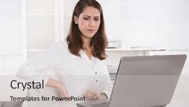  Presentation with tired - Presentation theme with medical rep - burnout tired businesswoman frowning background and a light gray colored foreground