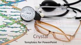  Presentation with report - Colorful theme enhanced with medical report and sphygmomanometer backdrop and a lemonade colored foreground