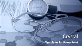  Presentation with report - Theme featuring medical report and sphygmomanometer background and a ocean colored foreground