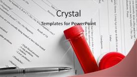  Presentation with medical analysis - PPT theme having medical report with analysis closeup background and a  colored foreground
