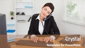  Presentation with secretary - Amazing presentation theme having medical representatives - active secretary answering the phone backdrop and a coral colored foreground