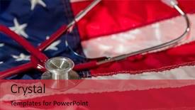  Presentation with united states flag - Amazing slides having medical representatives - conception of a stethoscope backdrop and a crimson colored foreground