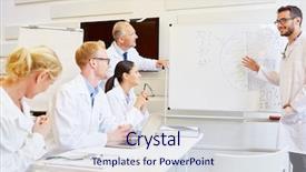  Presentation with medical cpr first aid training - Audience pleasing presentation design consisting of medical representatives - doctors in training during seminar backdrop and a sky blue colored foreground