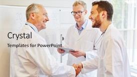  Presentation with congratulations - Amazing slide set having medical representatives - doctors sharing handschake as thanks backdrop and a lemonade colored foreground