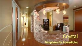  Presentation with front office hotel - Colorful slides enhanced with medical representatives - modern front desk backdrop and a tawny brown colored foreground