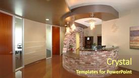  Presentation with hotel front office - Presentation featuring medical representatives - modern front desk background and a tawny brown colored foreground