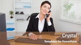  Presentation with secretary - Amazing presentation theme having medical representatives - secretary answering the phone backdrop and a coral colored foreground