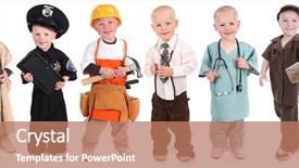  Presentation with mail - Presentation theme featuring medical representatives - six occupation versions represented background and a coral colored foreground