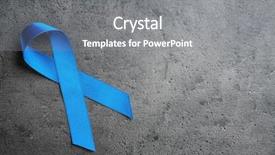  Presentation with blue ribbon - PPT theme enhanced with medical reproductive system - blue ribbon on grey background background and a gray colored foreground