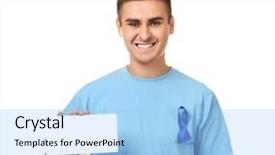  Presentation with prostate cancer - Cool new PPT theme with medical reproductive system - young man in t-shirt backdrop and a light blue colored foreground