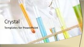  Presentation with laboratory - Audience pleasing presentation consisting of compounding pharmacy - medical researcher in the laboratory backdrop and a lemonade colored foreground