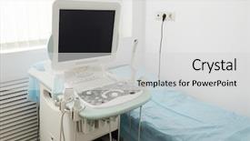  Presentation with medical ultrasound - Beautiful presentation design featuring medical room with ultrasound diagnostic backdrop and a light gray colored foreground