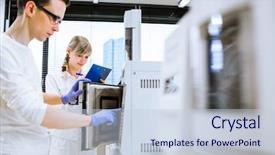  Presentation with german shepherd two young puppys - Audience pleasing slide deck consisting of medical school - two young researchers carrying backdrop and a lemonade colored foreground