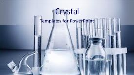  Presentation with beakers - Cool new slides with medical science equipment - different laboratory beakers and glassware backdrop and a sky blue colored foreground