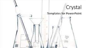  Presentation with laboratory equipment - Slide set enhanced with medical science equipment - empty laboratory glassware with reflection background and a white colored foreground