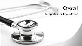  Presentation with medical equipment - Cool new PPT theme with medical science equipment - stethoscope isolated in white background backdrop and a white colored foreground