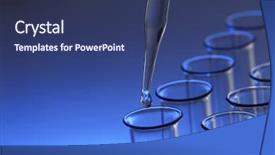  Presentation with test - PPT layouts enhanced with medical science equipment - test tube with dropper background and a ocean colored foreground