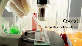  Presentation with laboratory equipment - Colorful PPT theme enhanced with medical science equipment shot backdrop and a soft green colored foreground