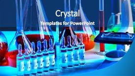  Presentation with material science - Presentation theme enhanced with medical science equitpment research laboratory background and a ocean colored foreground