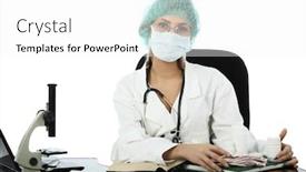  Presentation with testing - Presentation having medical science equitpment research science testing background and a white colored foreground