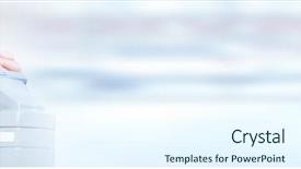  Presentation with microscope - Amazing slides having medical scientist woman with microscope backdrop and a cool aqua colored foreground