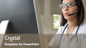  Presentation with secretary - Cool new presentation with medical secretary typing report backdrop and a gray colored foreground